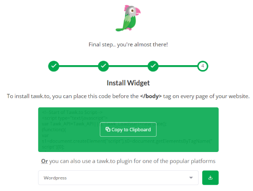 tawk to create a completely free account